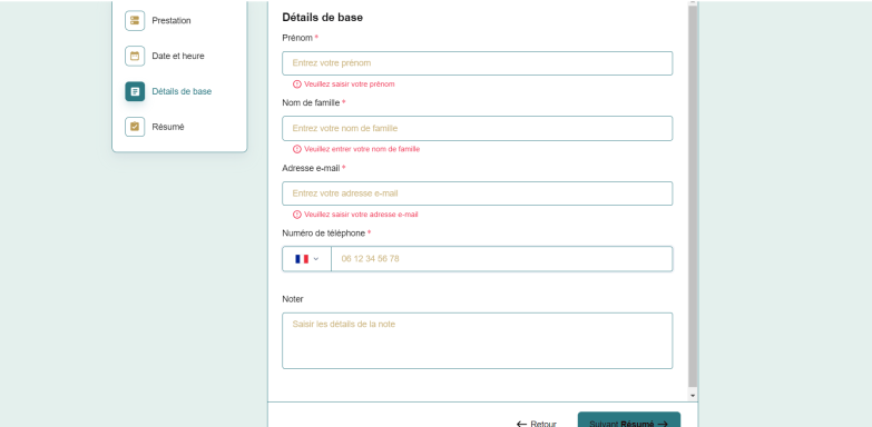 Etape 3 prise de rdv